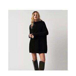 Free People Black Turtleneck Sweater Dress